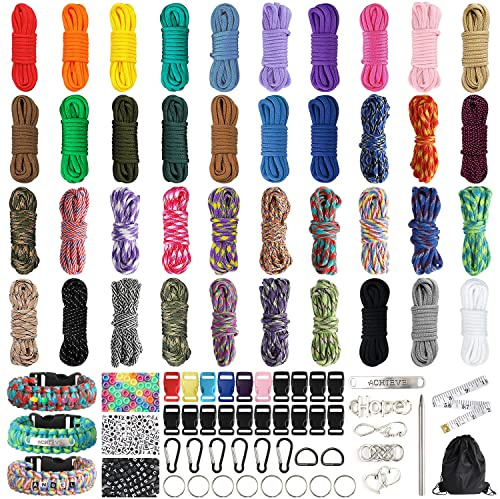 GNILLKO Paracord Bracelet Kit - 40 Colors, 10 Feet, Complete Accessories for Making Bracelets, Lanyards, Dog Collar
