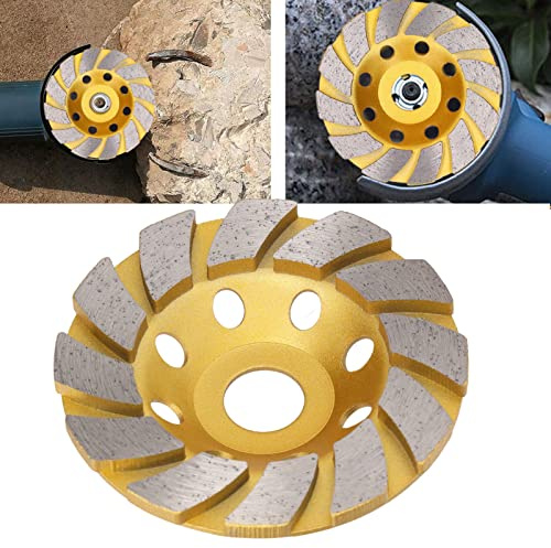 Muela Abrasiva de Hormigón de 4 Pulgadas, Disco de Pulido de Copa de Diamante de 12 Segmentos de Alta Resistencia para Cemento, Mármol, Roca, Mampostería, Hormigón, Etc.