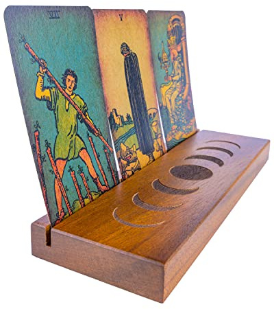Curawood Tarot Tarot Soporte para Tarjetas – Muestra Tus Tarjetas de afirmación Diaria – Tarot Tarot – Accesorios para Tarot – Tarot Board Altar Stand – Pagan & Wiccan Altar Suministros