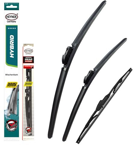 Heyner Hybrid Windscreen Wiper Blades for Toyota C-HR 2016-2023 Front Rear Classic Full Set Replacement Wipers (Front & Rear Set Of 3 HH 26''16'' TLC 14'' HRC)