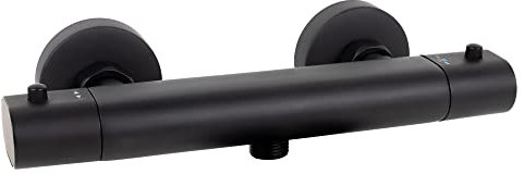 Cofan Robinet Thermostatique pour Douche | Couleur Robinetterie Noire | Dimensions 26,3 x 3,1 cm