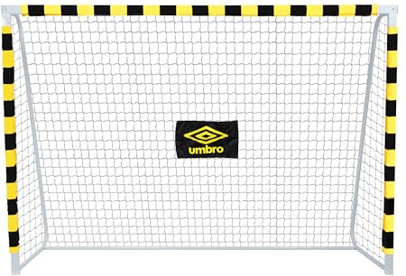Umbro Fußballtor - Fussballtor 300 x 200 x 90 cm - Fußball Tor - Fussballtore für Garten Kinder und Erwachsene - Fussball Trainingszubehör für Innen und Außen - Metall - Schwarz/Gelb
