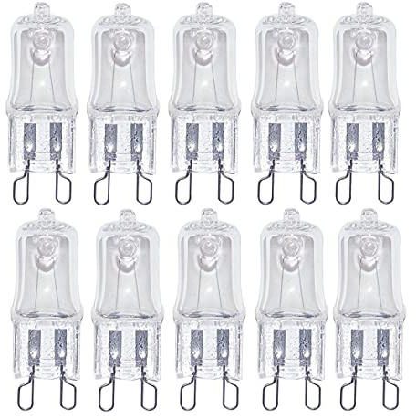 ShuoHui 10x G9 Halogenlampen HaloPin Halogen Sockel Dimmbar Ersatz für 365° Abstrahlwinkel Warmweiß - 2700K (watts, 42)