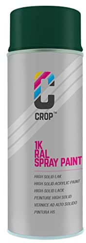 CROP Lackspray RAL 6005 Moosgrün - Hohe Deckkraft, SCHNELLE TROCKNUNG, 100% inaltérable - Auto, Motorrad & Heimwerken - Seidenglänzend - 400 ml