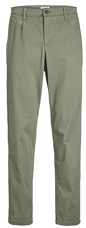 JACK & JONES JPSTBILL JJBOWIE Pleated Noos Chino, Vert Lichen, 33W / 36L Homme