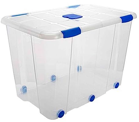 Acan Tradineur - Caja de Almacenamiento - Fabricado en plástico - Contenedor para almacenar juguetes, libros, ropa, mantas - N.º 19-56 x 80 x 51,5 cm - 160 L