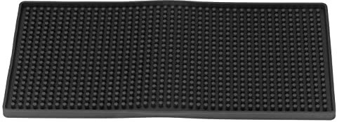 Tapis De Bar En Caoutchouc, 12 X 6 Pouces Petit Noir, Tapis De Service De Bar, Tapis De Café Pour Bar à la Maison, Tapis De Déversement Pour Comptoir(Noir)