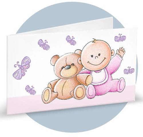 Ingrosso e Risparmio 40 Bigliettini bomboniere nascita bimba battesimo compleanno orsetto personalizzati per confetti segnaposto sacchettini bambina fai da te confettata rosa
