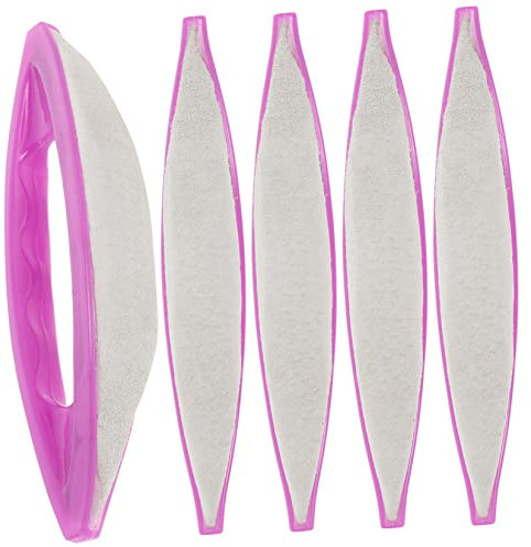 POPETPOP 5pcs Nail Polishing Buffers and Waxing Strips Set Purple Sheepskin Polish Cloth for Natural Nails Acrylic Salon Manicure Tool