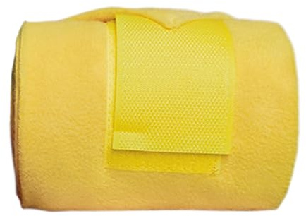 Fonowx Fasce per Gambe, Fasce in Pile equino (Set di 4), Bende per Zampe di Cavallo, Giallo