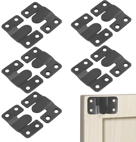 TONAUP Picture Frame Hanger, 10 Pieces Flush-Mounted Concealed Bracket Heavy Duty Interlocking Picture Hanger, Stainless Steel Furniture Connector Hook for Photo Picture Mirror Wall Mount