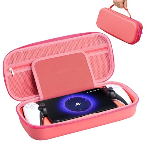 CoBak Carry Case for PlayStation Portal | Handheld Hard Shell for PS5 Console Hold Accessories and Travel and Storage Protection for Headset Charger Headset & More, Pink