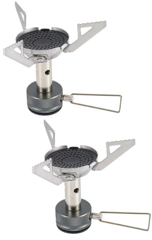 Mipcase 2pezzi Fornellino Gas Portatile per Campeggio Stove Leggero con Alta Efficienza Termica per Outdoor e Picnic
