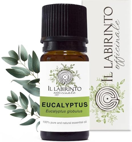 Olio Essenziale Eucalipto puro alimentare Il Labirinto Officinale - Oli Essenziali Naturali - Olio essenziale per Diffusori e Umidificatori, Aromaterapia, Vegan - 10ml
