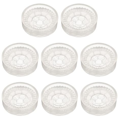 sourcing map 8pcs Rubber Furniture Caster Cups Round Chair Leg Floor Protectors Non-Slip Furniture Pads Grips Stoppers for Hardwood Floors, Transparent (Fit 0.8-1.6 Inch Chair Leg)
