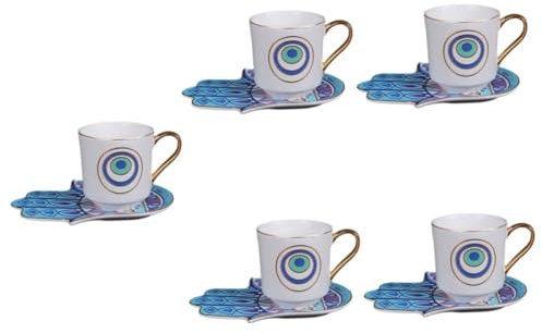 Alipis 5 Ensembles Tasse En Céramique Avec Soucoupe Tasse s À Thé À Boire À Soupe Turque À Lait À Thé En Porcelaine Gobelet À Café À Café Personnalisée