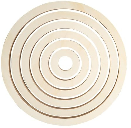 Ideen mit Herz Holz-Ringrahmen | rund | 6 Stück | 1,5 cm Stärke | zum Bemalen und Dekorieren | DIY