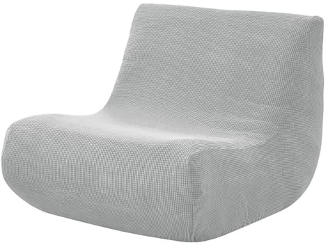Surwin Lazy Sofabezug 1 Sitzer, Stretch Ohne Armlehnen Sofahusse Weicher Schonbezug Lazy Sofa Überzug Sofaüberwurf Sofaschoner für Hund Katze Sofaschutz (04#Hellgrau)