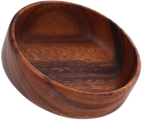 Ciieeo Solid Wood Snack Tray Natural Serving Dish Chic Design Salad Bowl Lid Wooden Plate for Snacks Desserts