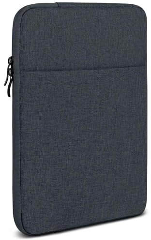 moex Tablet Hülle für Samsung Galaxy Tab S10 Plus Tasche mit Reißverschluss und Fach für Zubehör, Nylon Stoff Sleeve weich Gepolstert, Schutzhülle Minimalistisch Dash Case, Anthrazit