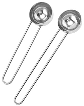 Cabilock Cucharas Medidoras Inoxidable 2 Piezas Mango Largo para Hornear Utensilios de Cocina Precisión Cucharas Hogar Medición de y Sólidos Diseño Compacto
