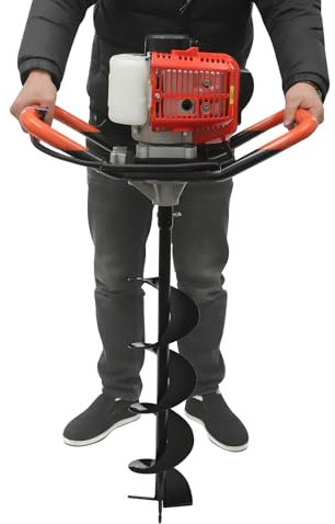 2.3HP Petrol Earth Drill with 3 Drill Bits Attachments and Extension Fence Post Hole Borer Petrol Spiral Digger