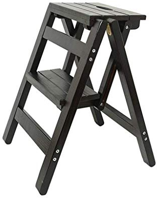 Marchepied pliable portable avec étagère épaississante multifonction pour la maison Noir