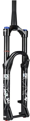 Fourche VTT 26/27,5/29 Pouces Fourche À Suspension De Montagne 1-1/2 Fourche De Vélo À Coniques Déplacement 160mm 15x100mm Axe Traversant Frein À Disque Rebond Réglable