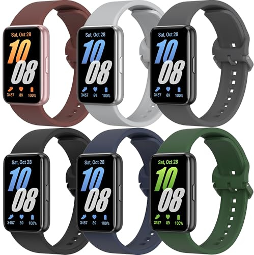 ZGCE 6 Stück Silikon Armbands für Samsung Galaxy Fit 3 Armband Herren Damen | Wasserdichtes Uhrenarmband Sport Ersatzarmband für Samsung Galaxy Fit 3 SM-R390 Armbänder