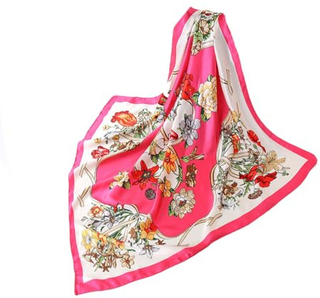 GLORIS Elegant sidenhalsduk för kvinnor, 90 x 90 cm, för hår, satin, 90x90cm
