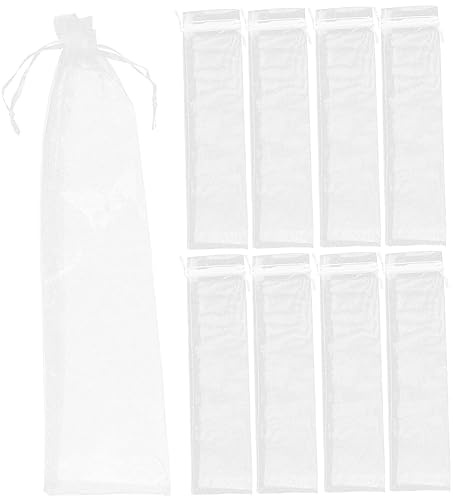 TOGEVAL Organza Geschenktüten Leichte Aufbewahrungstaschen mit Kordelzug 20 Stück Weiße Tragbar für Pralinen und Kekse für Party und Weihnachten