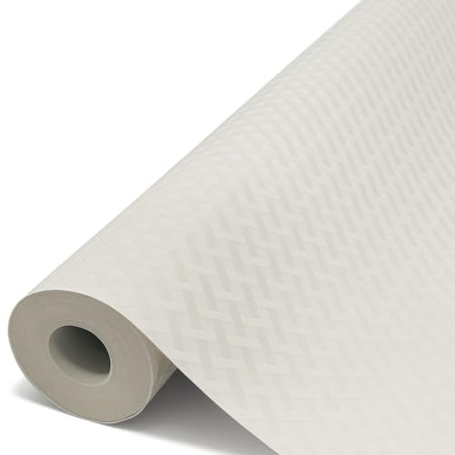 Drawer Liners 45x500cm – Non-Slip Waterproof Shelf Liner for Kitchen Cupboards, Drawers, Fridge & Cabinets – Heavy Duty, Oil Proof, Washable, Easy to Cut Clear Lining Paper (White)