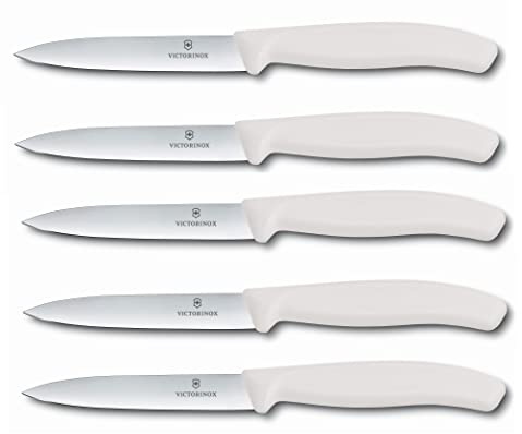 Victorinox | Gemüsemesser 5er Set Weiß | Swiss Classic 10 cm | glatter Schliff | ideales Tomatenmesser für jede Küche