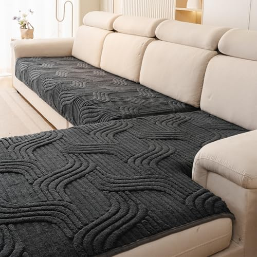 2 Stück Sofabezug Premium Rutschfester Sofa üBerzug 1 2 3 4-Sitzer-Couch üBerzugfüR Sektionssofas, Waschbarer L-förmige Möbelbezug zum Schutz des Sofas vor Kratzern (dunkelgrau, 90x160cm und 90x210cm)