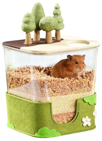 Generisch Hamster Sandbad Box - Chinchilla Grabbehälter,Zwerghamster Grabkasten | Für Haustierbesitzer Tierarztpraxen Auslauf Aktivitäten Tägliche Routine Wohnzimmer Schlafzimmer Stressreduktion