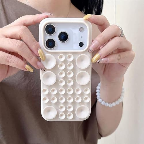 FIFTHAVE Custodia per iPhone 15 Pro Max con ventosa, in silicone, per iPhone 15 Pro Max, con supporto a ventosa, per ragazze, in morbido TPU, da donna, sottile, resistente agli urti, antigraffio