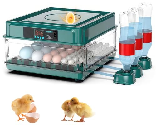 Vollautomatischer Brutautomat für 36 Eier, Inkubator Hühner mit Automatischem Eierwender, Temperaturkontrolle, Wasserversorgung, Brutmaschine für Hühner, Enten, Gänse & Wachteln
