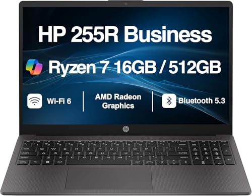 HP 255R G10 15.6 FHD Business Laptop, AMD Ryzen 7 7735U 16GB RAM 512GB SSD