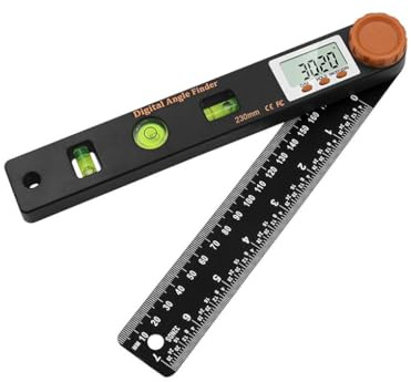 YIXANNX Display a schermo professionale lavabile portatile in plastica 4 in 1 Goniometro digitale 0-360 gradi Righello angolare alimentato a batteria