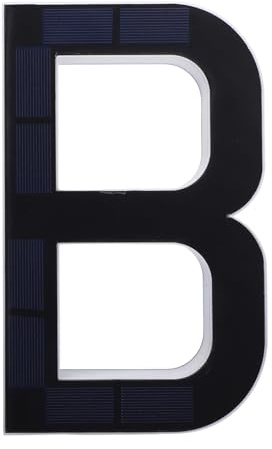 Sorandy Número de Casa con Luz Solar LED, Exterior Iluminado Retroiluminado a Prueba de Agua, Letra B Negra de 9 para Decoración de Placa de Dirección Al Aire Libre