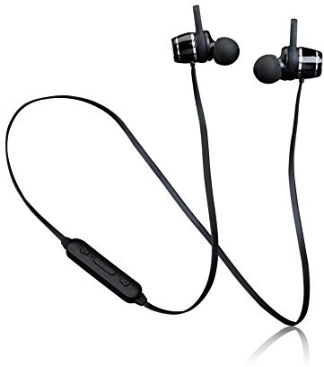 Lenco EPB-030 svettbeständiga Bluetooth-hörlurar – in-ear hörlurar – Bluetooth 5.0 – Li-jonbatteri med 100 mAh – upp till 10 timmars speltid – handsfree-funktion – svart, 2127066