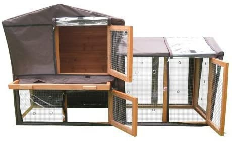 BUNNY BUSINESS Kaninchenstall Abdeckung für über 20 Arten - Regenschutz (Rain), Braun