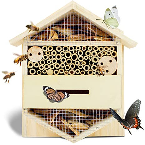 FeldundStall Insektenhotel für Garten, Balkon und Terasse - Wetterfestes Insektenhaus zum Aufhängen oder zum stehend Anbringen