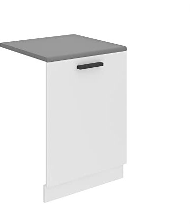 BELINI | Pannello anteriore per lavastoviglie 60 cm | Pannello frontale da cucina per lavastoviglie con manico | con battiscopa | 60 x 71,5 x 1,6 cm | bianco opaco