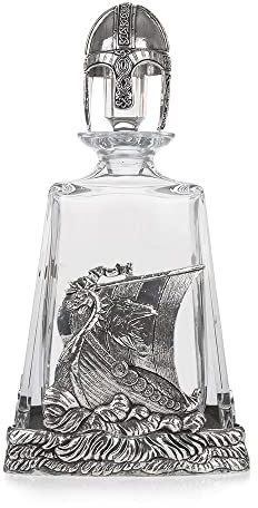 AE Williams Viking Warrior Longboat Glass Crystal Whisky Decanter