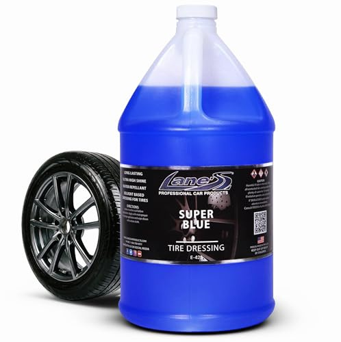 LANE'S Super Blue Tire Dressing Spray | High-Gloss Car Tire Shine Spray | No Sling, No Run, Long Lasting | Protects from Cracks & UV Rays | Non-Greasy Automotive Dressing & Cleaner | 1 Gallon