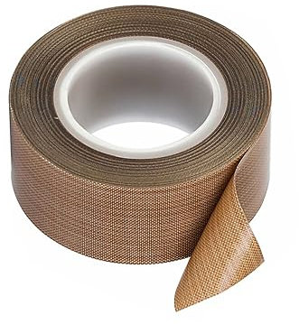 IGTOPS Nastro adesivo in teflon, ad alta temperatura, nastro in teflon, autoadesivo, in PTFE, per macchina sottovuoto (25 mm x 10 m, A)