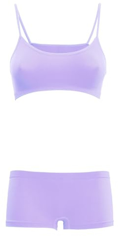 Toocool Completo intimo bambina danza brassiere reggiseno pantaloncini LO-TZ078 [12/14,lilla]