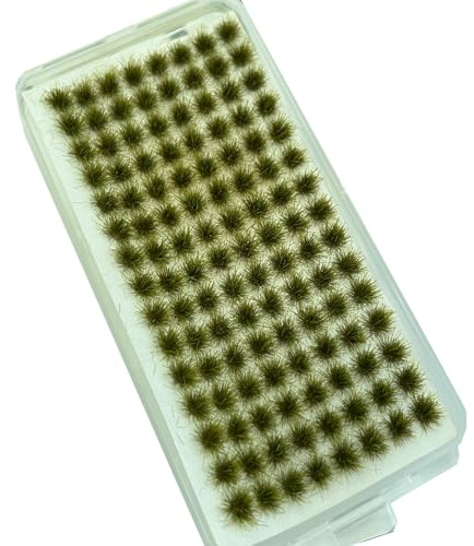 RXKFIGX 120PCS Touffes d'herbe Mini Tufts Terrain Model Tuft Model Grass Static Grass Kit Resin Static Scenery Modele for DIY Gaming Terrain Decoration Train Landscape Railway Artificial