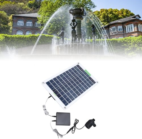 Solar-Wasserbrunnenpumpe, Professionelles Monokristallines Silizium-100-W-Solarpanel, 5 M Hub, Geräuscharme Solar-Wasserpumpe mit Energiespeicherbox für Außengärten, Innenhöfe